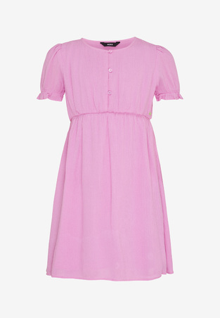 MEXX cotton dress in lilac color with ball sleeves.