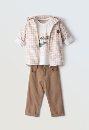 Σετ 3 τεμ. HASHTAG μπουφάν, μπλούζα και παντελόνι με αποσπώμενες τιράντες.