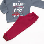 TRAX tracksuit set in gray with embossed car print.