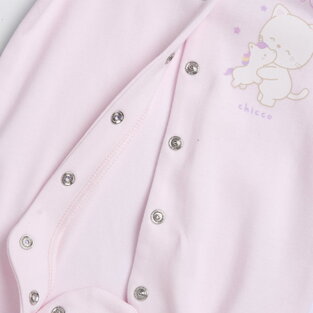 CHICCO cotton bodysuit in pink color.
