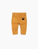 Ikks trousers made of knitted cotton elastic fabric in mustard color.