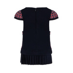 LAPIN HOUSE dress in dark blue color with special all over knitted design.