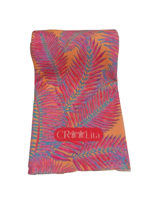 CROOLita printed beach towel in pink.
