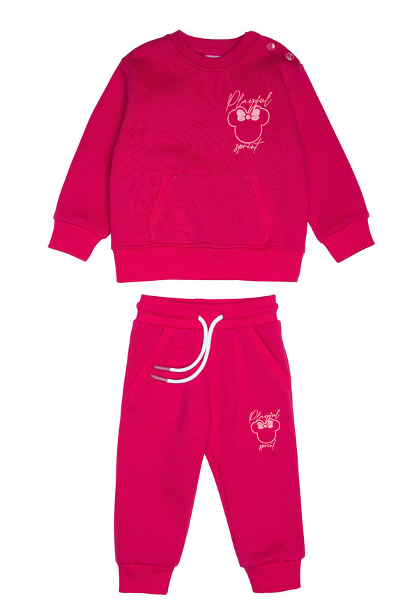 Εποχιακό σετ φόρμας SPRINT σε φούξια χρώμα με στρογγυλή λαιμόκοψη.