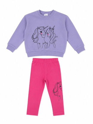 Set of TRAX leggings in lilac and fuchsia.