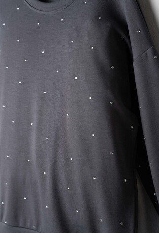 EVITA tracksuit set in charcoal color.