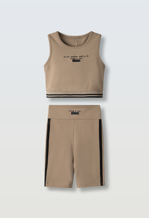 Σετ κολάν ποδηλατικό ΕΒΙΤΑ σε χρώμα μπεζ.