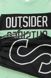 SPRINT shorts set in mint color with "OUTSIDER" logo.