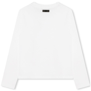 Βαμβακερή μπλούζα D.K.N.Y. σε λευκό χρώμα με ανάγλυφο τύπωμα στο πλάι.