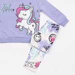 Σετ κολάν TRAX σε λιλά-λευκό χρώμα με all over τύπωμα.