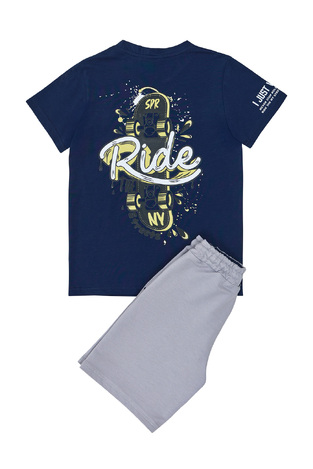 Sprint blouse and shorts set in dark blue-gray.