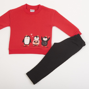 Set of TRAX tights in red-black color.