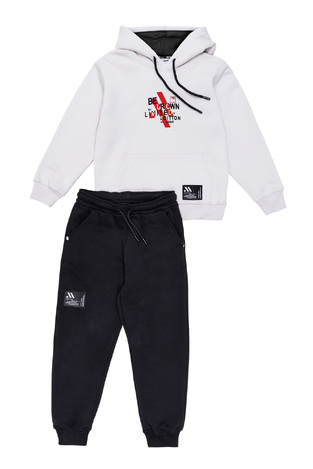 SPRINT tracksuit set in ice gray with black.