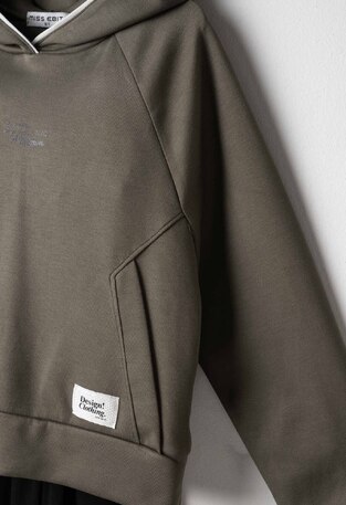 EVITA tracksuit set in khaki and black.