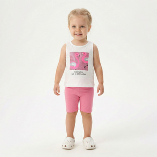 TRAX leggings set in white and pink.