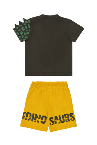 Σετ μπλούζα με βερμούδα SPRINT, σε ανθρακί-μουσταρδί χρώμα.