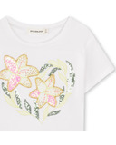 Κοντομάνικη μπλούζα BILLIEBLUSH σε λευκό χρώμα με κεντητές λεπτομέρειες.