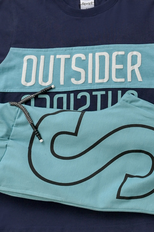Σετ σορτς SPRINT σε χρώμα μπλε με το λογότυπο "OUTSIDER".