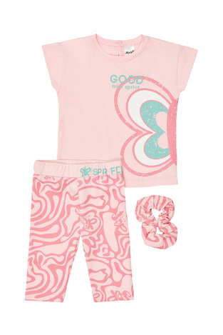 SPRINT leggings set in light pink with matching hair elastic.