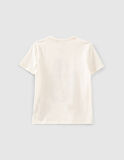 IKKS cotton blouse in off-white color with print.