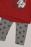 SPRINT tights set in red color with dog print.