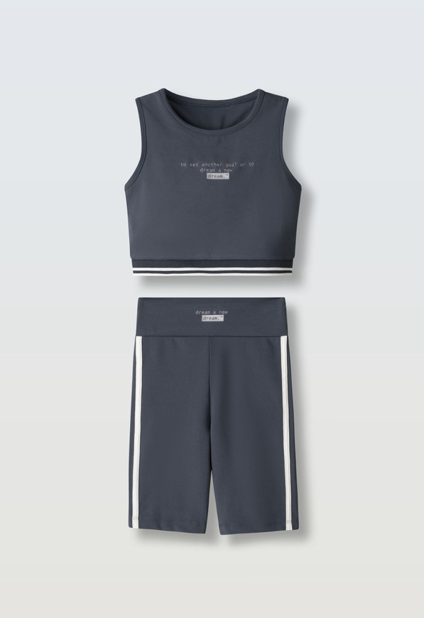 Σετ κολάν ποδηλατικό ΕΒΙΤΑ σε γκρι-ανθρακί χρώμα.