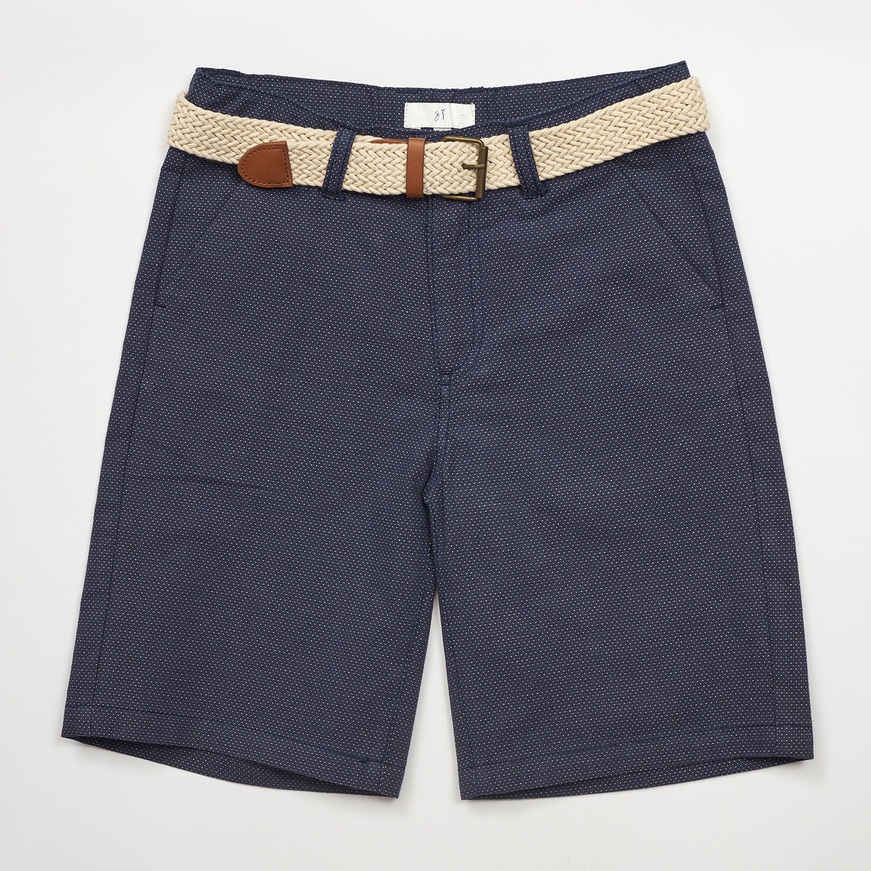 Bermuda fabric HASHTAG in blue color with waistband.