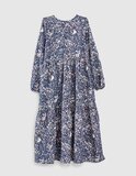 IKKS maxi dress in blue color with floral print.