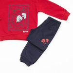 TRAX seasonal tracksuit set in red with an embossed dinosaur print.