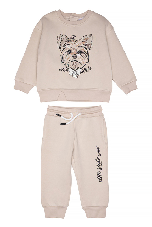 Εποχιακό σετ φόρμας SPRINT σε εκρού χρώμα με στρογγυλή λαιμόκοψη.