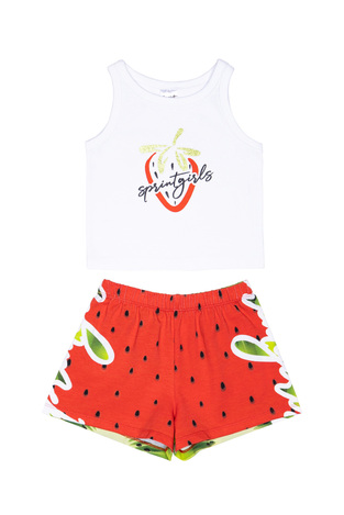 SPRINT shorts set in white color with fruit print.