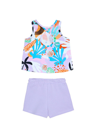 SPRINT shorts set in lilac color with all over print.