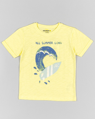 LOSAN blouse in lemon yellow color with "ALL SUMMER LONG" logo.