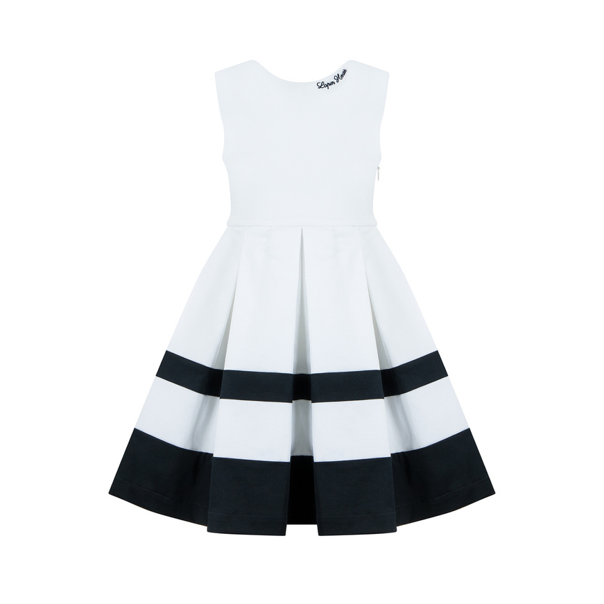 LAPIN HOUSE dress in white color with nautical style.