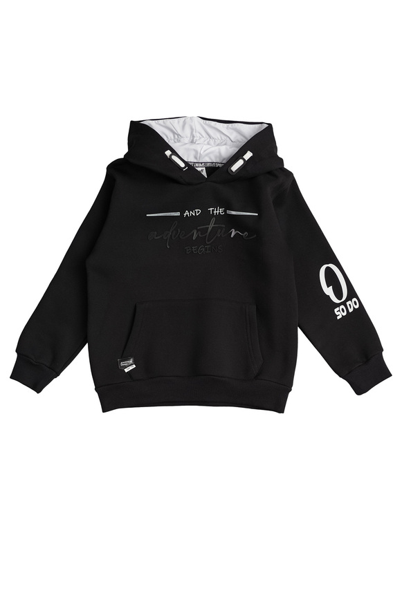 SPRINT sweatshirt in black color with hood.