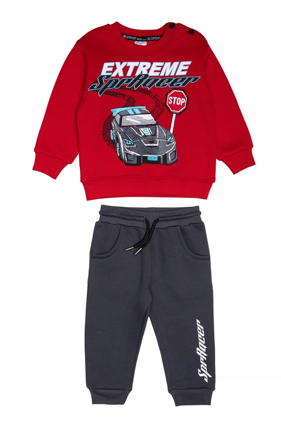 Σετ φόρμα SPRINT με στρογγυλή λαιμόκοψη σε κόκκινο-μπλε χρώμα.