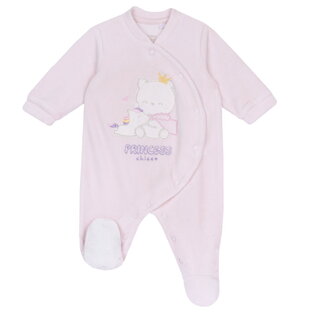 CHICCO velor bodysuit in pink.
