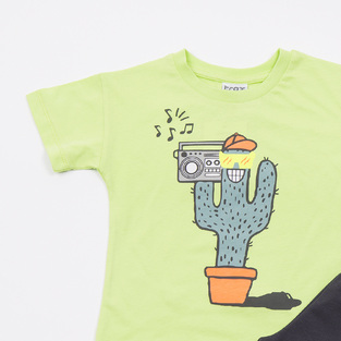 Βαμβακερό σετ TRAX σε λάιμ με ανθρακί χρώμα.