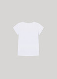 Μπλούζα PEPE JEANS σε λευκό χρώμα με τύπωμα από γκλίτερ.