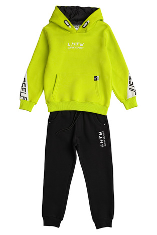 SPRINT tracksuit set in lime color with "JUST BE YOURSELF" logo.