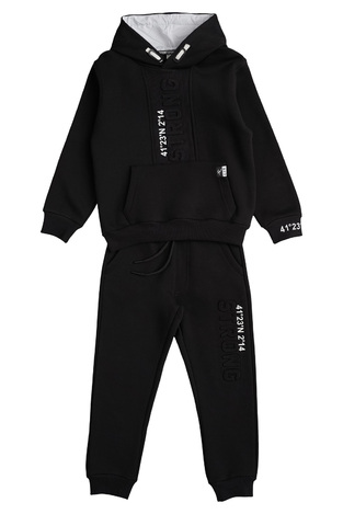 SPRINT tracksuit set in black color with hood.