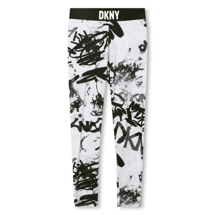 Leggings D.K.N.Y. in white color with an all over graffiti type design.