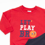Seasonal set of TRAX tracksuit in red color with "LET PLAY BR" logo.