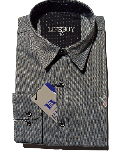 LIFE BOY shirt in gray color with long sleeve.