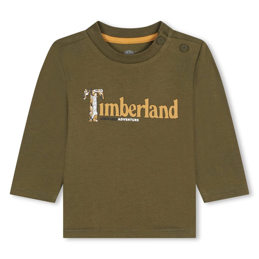 Μπλούζα TIMBERLAND σε λαδί χρώμα με ανάγλυφο λογότυπο.