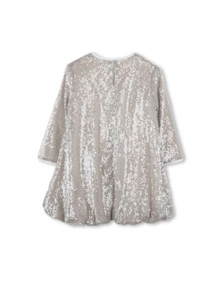 BILLIEBLUSH dress in champagne color with sequins.