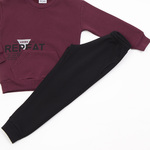 TRAX suit set in burgundy color with embossed logo.