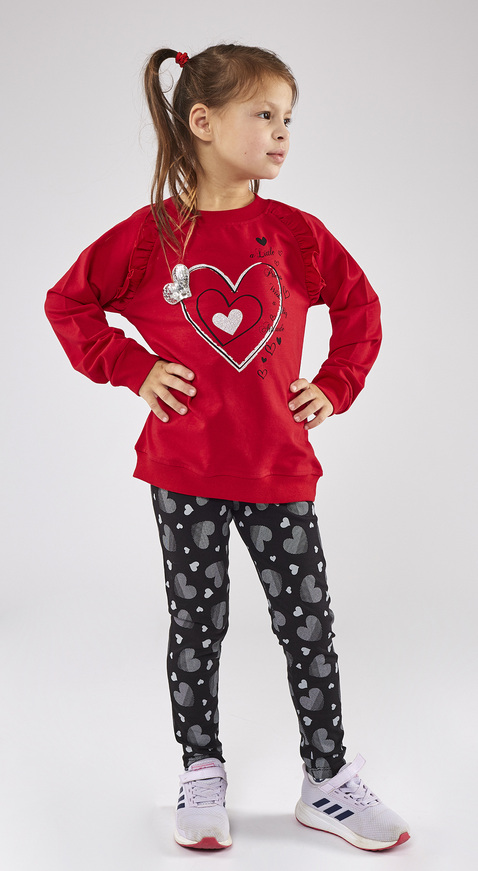 Ebita tracksuit set, sweatshirt with heart embroidery and leggings with all over heart print.