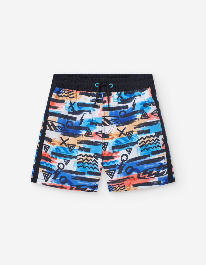 Μαγιό βερμούδα LOSAN σε χρώμα σιέλ και μαύρο.