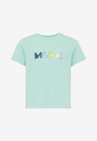 MEXX T-shirt in turquoise color with "MEXX" logo.